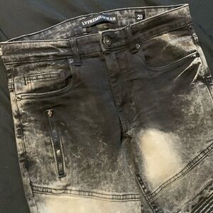 Grey/black ripped skinny jeans